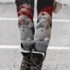 Plus Size Casual Christmas Snowman Tight Leggings