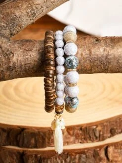 Zolucky Ethnic Tassel Crack Bead Multilayer Combination Bracelet -Zolucky Sales Store 15963b79c7b528638fb4123476651bc2