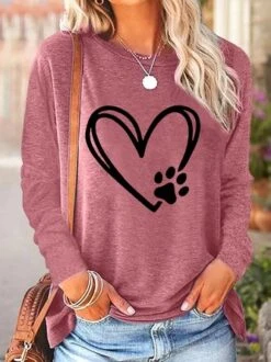 Jersey Heart/Cordate Crew Neck Casual T-Shirt -Zolucky Sales Store 15b7710531d9d65ae63e6456ef9a15da