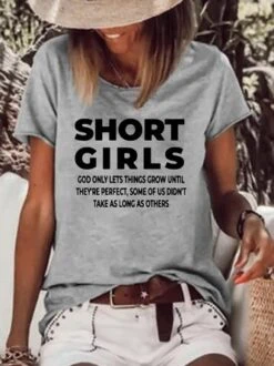 Women's Short Girls Funny Text Letters Crew Neck Casual T-Shirt -Zolucky Sales Store 15dac0a9148b89f82466a4dd04dd1321