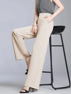 Plain Daily Basic Casual Loose Straight Ankle Pants With Pockets -Zolucky Sales Store 1619b00707de09ced47b376d98115ed7