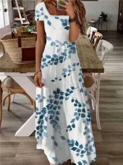 Casual Plants Loosen Dress