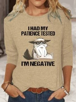 Womens I Had My Patience Tested I'm Negative Cat Funny Sarcasm Top -Zolucky Sales Store 16ab15e5b338d52b4d7666bd6bb395c8