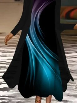 Two Piece Abstract Sleeveless Round Neck Printed Dress With Long Sleeve Outwear -Zolucky Sales Store 16c3a99df1c9bbded2a076b859aafc2e