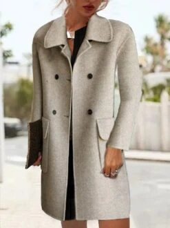 Plain Loose Casual Others Coat