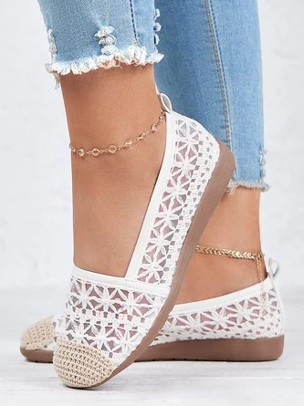 White Romantic Lace Wearable Sole Flat Shoes 5 White Romantic Lace Wearable Sole Flat Shoes - Image 5