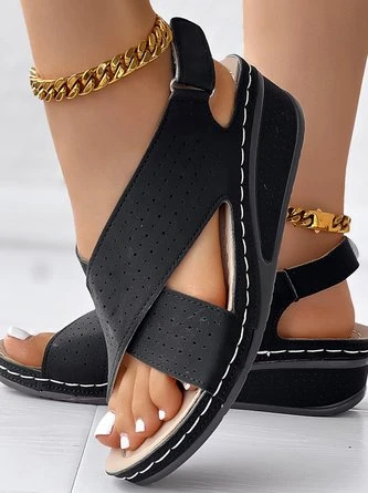 Wedge Heel Pu Vacation Sandal 5 Wedge Heel Pu Vacation Sandal - Image 5