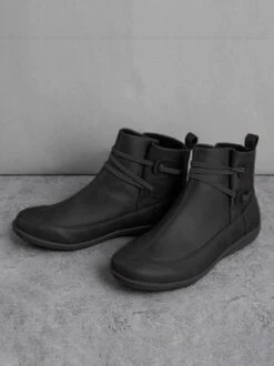 Zolucky Vintage Women Casual Braided Strap Breathable Lether PU Flat Heel Classic Boots -Zolucky Sales Store 180dffbcf44e1737607fffeeabcc4eaa