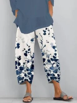 Women Vintage Floral Summer Pants