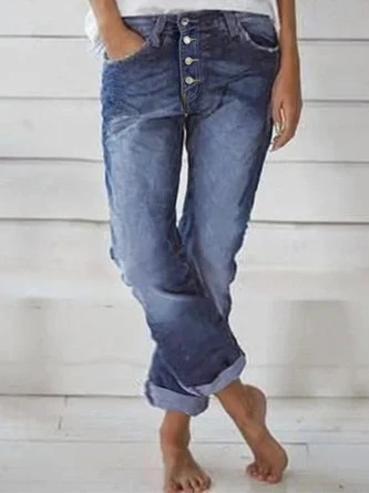 Denim Casual Buttoned Shift Jeans 2 Denim Casual Buttoned Shift Jeans - Image 2