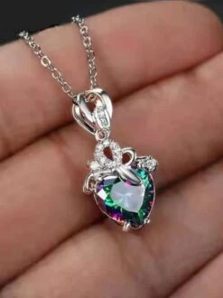 Rhinestone Heart Pendant Necklace -Zolucky Sales Store 192c3ca11c49be2ff3c28c98b8c9606d