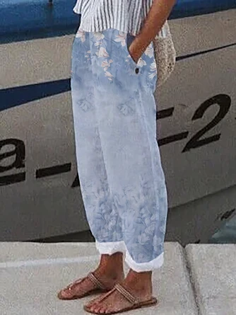 Plus Size Floral Casual Casual Pants 1 Plus Size Floral Casual Casual Pants