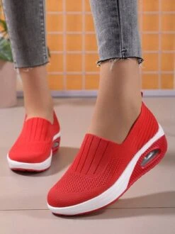 Breathable Air Cushion Platform Slip On Flyknit Sneakers -Zolucky Sales Store 1998e25f2415712357bf0ea7f8718cc9