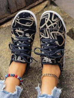 Abstract Lines Casual Slip On Sneakers 12 Abstract Lines Casual Slip On Sneakers -Zolucky Sales Store 199fa51927036dabbf11085b30b96f29