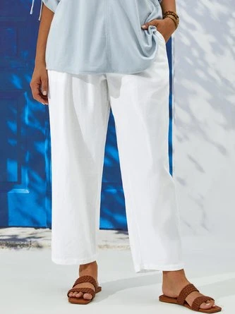 Plus Size Cotton Blends Loosen Pants 2 Plus Size Cotton Blends Loosen Pants - Image 2