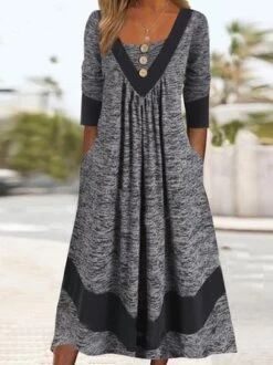 Regular Fit Casual Crew Neck Dress