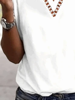 Plus Size V Neck Plain Loose Casual T-Shirt -Zolucky Sales Store 1b5c425ad680f22b714ad6d38eb60f03