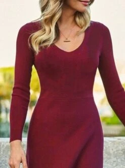 Plain Long Sleeve V Neck Casual Dress 7 Plain Long Sleeve V Neck Casual Dress -Zolucky Sales Store 1c47124d2f35654e4999722fe9a885c7