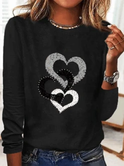 Heart/Cordate Print Valentine's Day Loose Casual Jersey Crew Neck Long Sleeve T-Shirt -Zolucky Sales Store 1c5792a50b08b1ad16635a3cc3c0672a