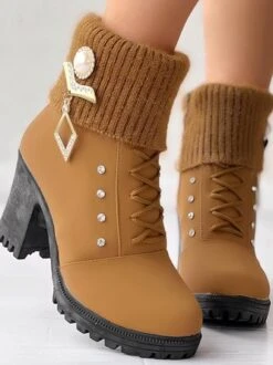 Leather Autumn Chunky Heel Riding Boots -Zolucky Sales Store 1cb6a692a24867afaff195282e6b2ecd