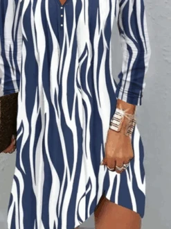 Plus Size Buckle Abstract Casual Notched Dress 5 Plus Size Buckle Abstract Casual Notched Dress -Zolucky Sales Store 1ccd393fa95d27a42e10674c148ed8ce