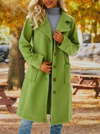 Solid Long Sleeve Cotton-Blend Overcoat 6 Solid Long Sleeve Cotton-Blend Overcoat - Image 6