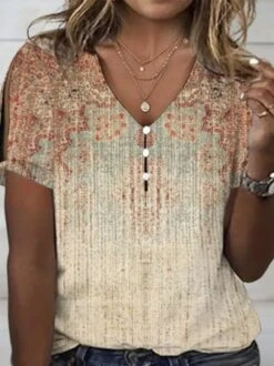 Plus Size Loose Ethnic Jersey T-Shirt