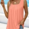 Square Neck Simple Tank Top