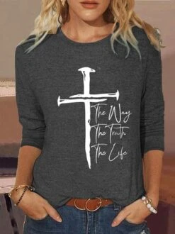 Women's Christian Cross Casual Shirt