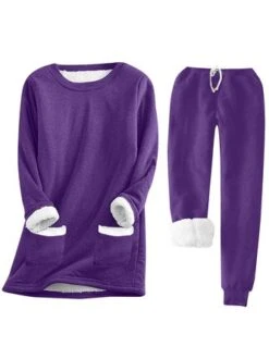 Heavyweight Fleece Crew Neck Long Sleeve Top With Pants Casual Plain Warmth Two-Piece Set 14 Heavyweight Fleece Crew Neck Long Sleeve Top With Pants Casual Plain Warmth Two-Piece Set -Zolucky Sales Store 1eed01c52d5d6b2e9d95afe902028ccb