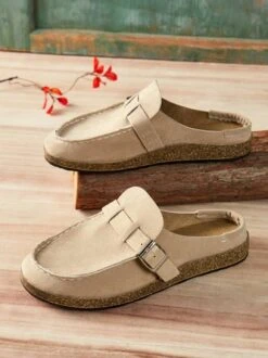 Women Soft Sole Casual Comfy Leather Slip On Sandals -Zolucky Sales Store 1eedf0f4d855bb76616f339290ed1b76