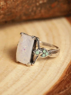Vintage White Opal Ancient Silver Ring -Zolucky Sales Store 1f061c65db85689b7f540740d9ed736b