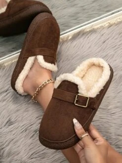 Casual Winter Warmth Flocked Mules -Zolucky Sales Store 1f2a16b5bb50dcf3b612a7345d8ec574