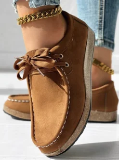 Casual Faux Suede Plain Loafers