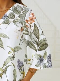 Floral Printed Casual V Neck Blouse 9 Floral Printed Casual V Neck Blouse -Zolucky Sales Store 1f916b01e0a1cc57dfe7f4355d36a4dc