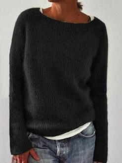 Solid Knitted Sweater Pullovers Jumpers -Zolucky Sales Store 2 jpg 1569379806666