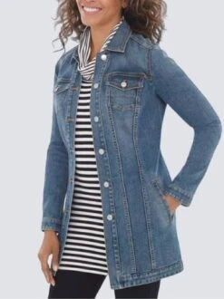 Denim Casual Shawl Collar Jacket