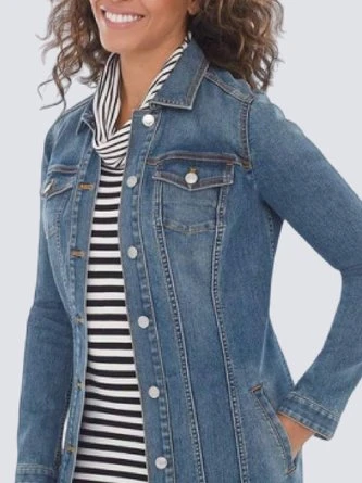 Denim Casual Shawl Collar Jacket 2 Denim Casual Shawl Collar Jacket - Image 2