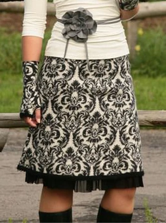 Printed Cotton-Blend Casual Skirt 2 Printed Cotton-Blend Casual Skirt - Image 2