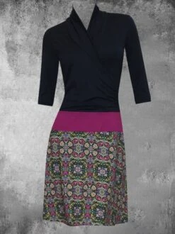 Cotton-Blend Casual Printed Knitting Dress