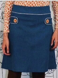 Solid Buttoned Casual Skirt