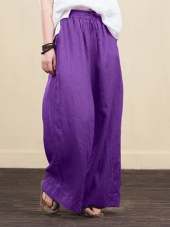 Wide-leg Cotton Trousers 4 Wide-leg Cotton Trousers - Image 4