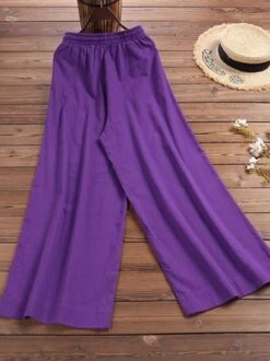 Wide-leg Cotton Trousers 12 Wide-leg Cotton Trousers -Zolucky Sales Store 20200528 112305 012 1590636283906