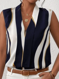 Abstract Stripes V Neck Printing Tank Top -Zolucky Sales Store 2062137ba7285617ebdf64288b7a92c8