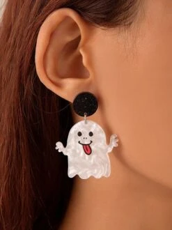 Halloween Cartoon Pumpkin Cat Acrylic Dangle Earrings -Zolucky Sales Store 20d746050ad9182720b5de30dbe80a7c