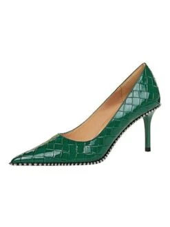 Stylish Woven Embossed Stiletto Heel Shallow Pumps -Zolucky Sales Store 20df42b61e4fd643ebe0bda699d5fbd7