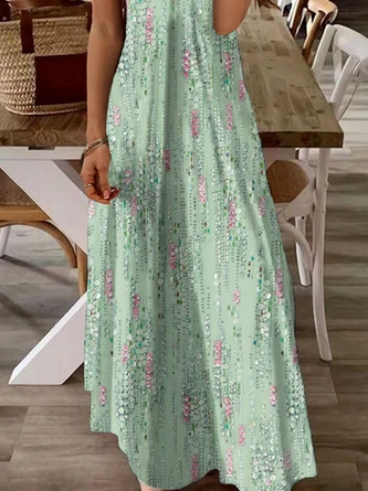 Square Neck Casual Abstract Printed Dress 3 Square Neck Casual Abstract Printed Dress - Image 3