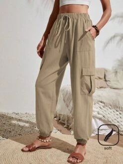 Pocket Stitching Casual Loose Pants