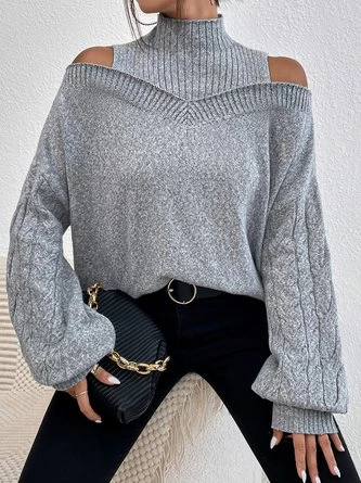 Casual Plain Autumn Micro-Elasticity Daily Loose Best Sell Regular H-Line Sweater For Women 10 Casual Plain Autumn Micro-Elasticity Daily Loose Best Sell Regular H-Line Sweater For Women - Image 10