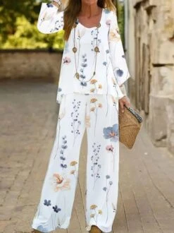 Casual Crew Neck Loose Two-Piece Set